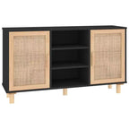 vidaXL Sideboard Engineered wood, solid pinewood, natural rattan
