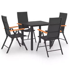 vidaXL Dining Set Black and Brown