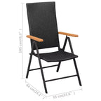 vidaXL Set sala da pranzo nero e marrone
