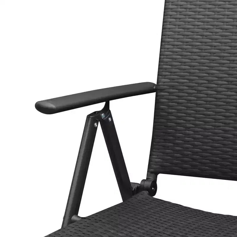vidaXL Set da pranzo in polyrattan nero, pieghevole, per esterni