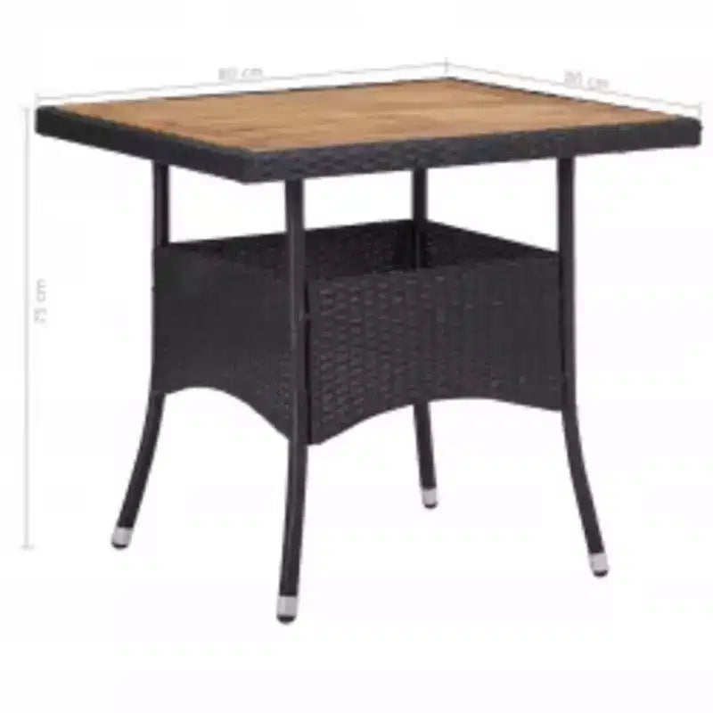 vidaXL Ensemble de salle à manger noir, résine tressée, housses amovibles de taille moyenne