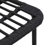 vidaXL Ensemble de salle à manger noir, en rotin synthétique, acier enduit de poudre, verre trempé