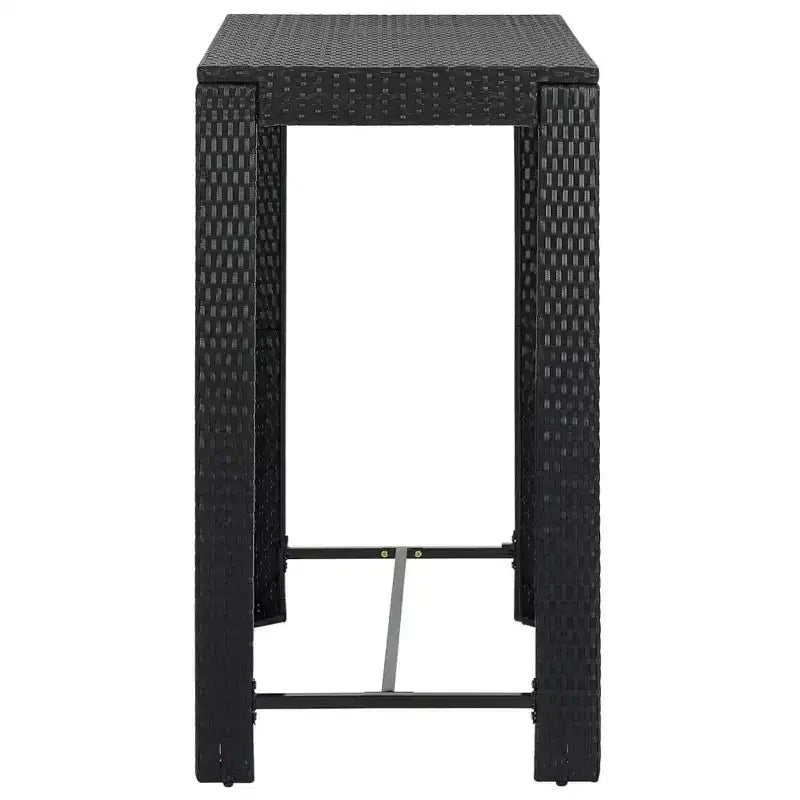 vidaXL Ensemble de bar de jardin en résine tressée noir, acier laqué Standard