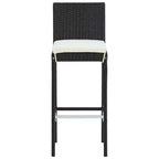 vidaXL Ensemble de bar de jardin en résine tressée noir, acier laqué Standard