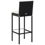 vidaXL Ensemble de bar de jardin en résine tressée noir, acier laqué Standard