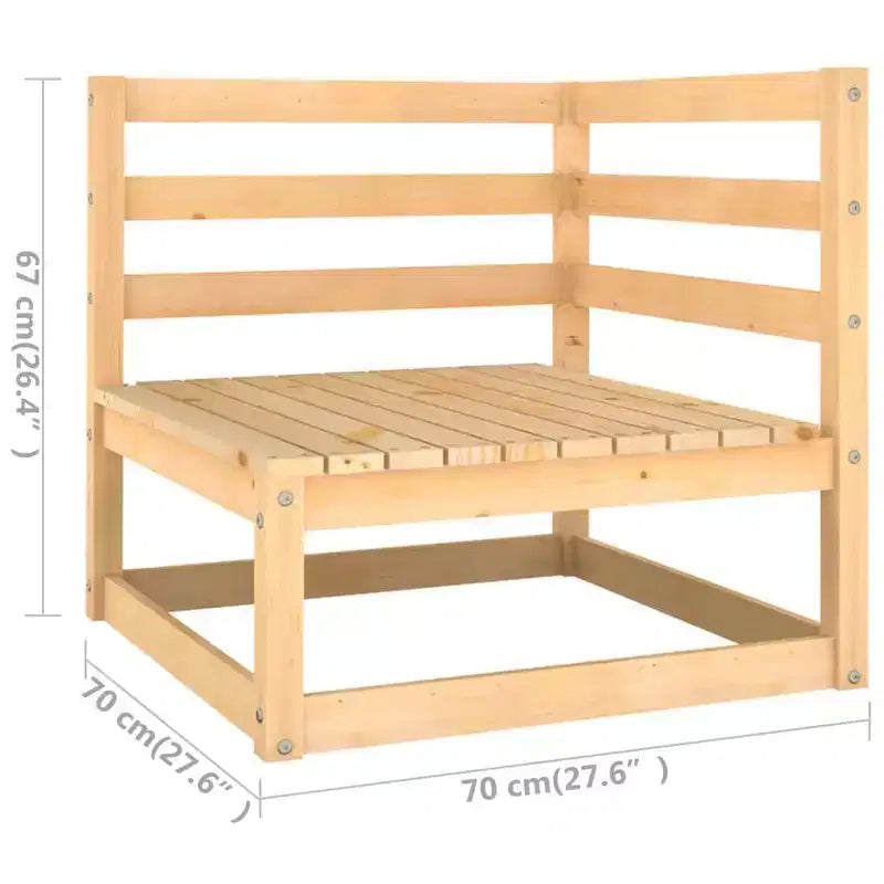 vidaXL Set da Salotto da Giardino Legno naturale Legno massello di pino Set di 6 Pezzi