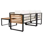 Ensemble de conversation de patio 4 pièces, canapé d'angle en forme de L avec coussins, salon de jardin avec table basse pour jardin ou terrasse-Panipeachy