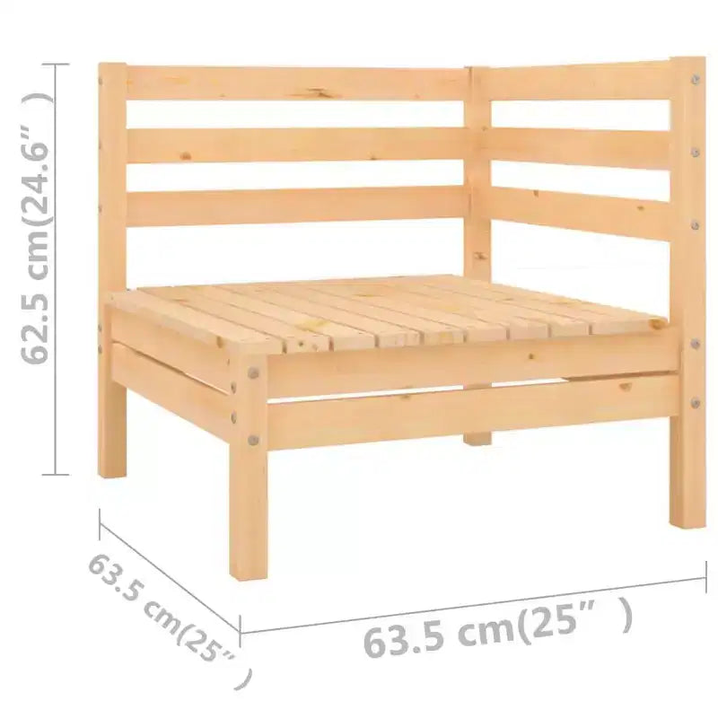 vidaXL Set divani da giardino legno naturale Legno massello di pino Grande Modulare