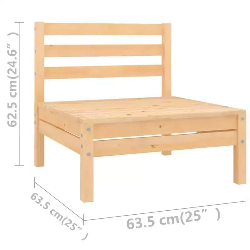 vidaXL Set divani da giardino legno naturale Legno massello di pino Grande Modulare