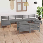 vidaXL Set divani da giardino legno naturale Legno massello di pino Grande Modulare
