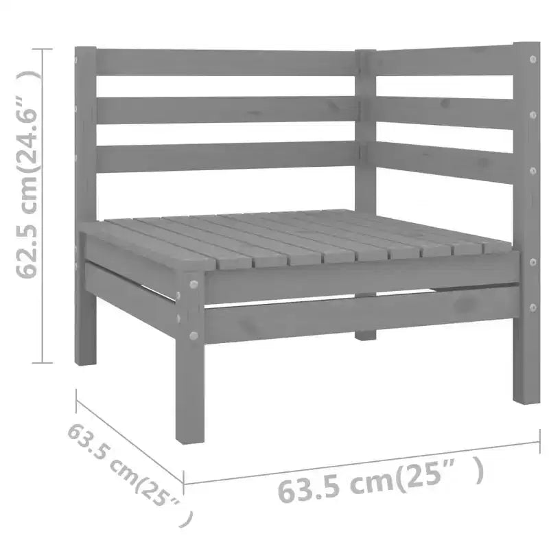 vidaXL Set divani da giardino legno naturale Legno massello di pino Grande Modulare
