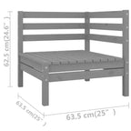 vidaXL Set divani da giardino legno naturale Legno massello di pino Grande Modulare