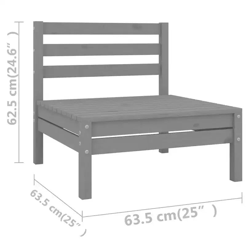 vidaXL Set divani da giardino legno naturale Legno massello di pino Grande Modulare