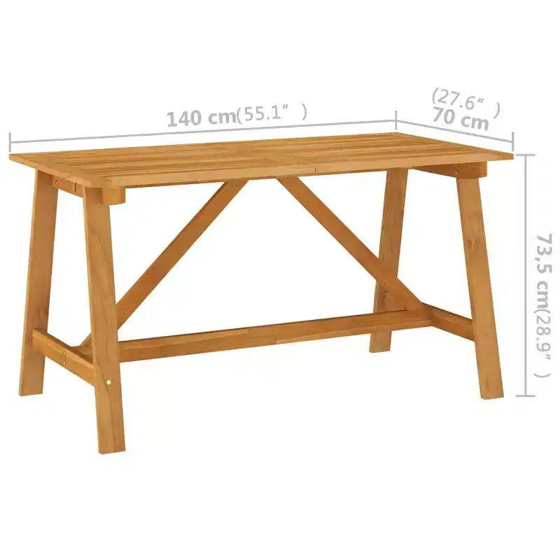 vidaXL Set da pranzo in legno massello di acacia