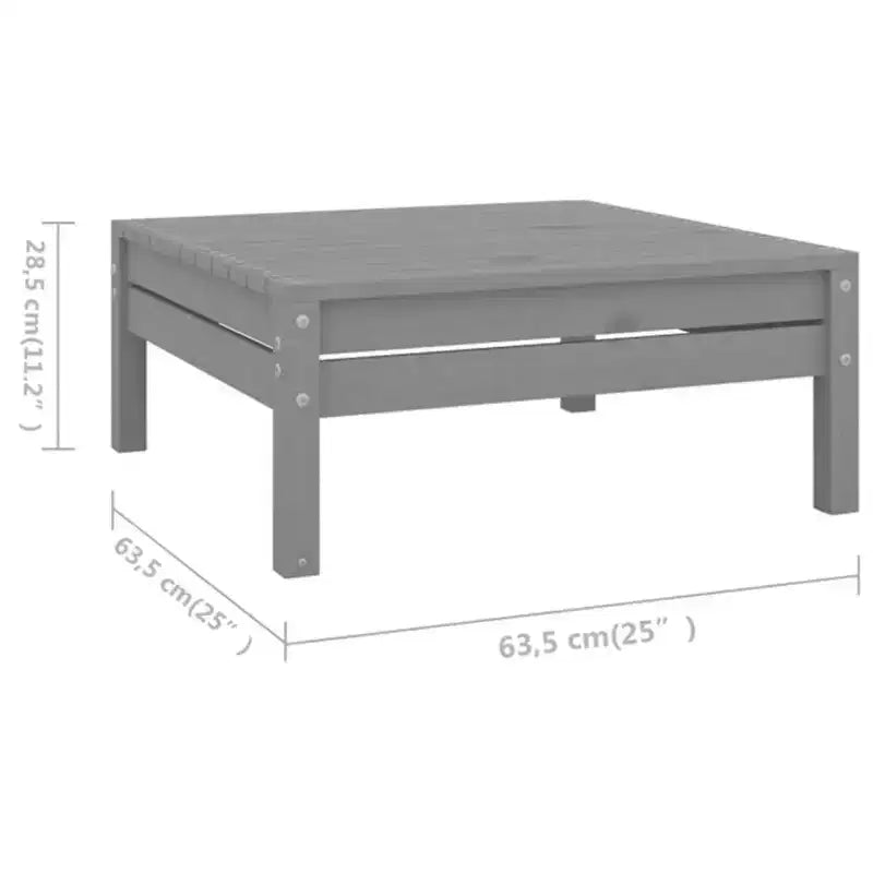 vidaXL Set salotto da giardino grigio legno massello di pino 10 pezzi modulare
