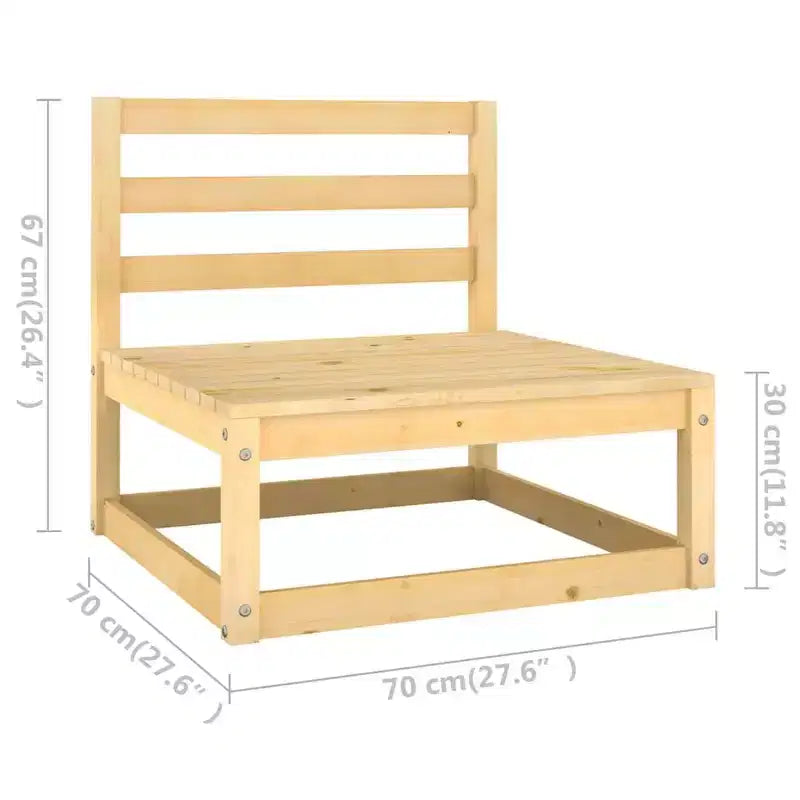 vidaXL Set salotto da giardino in legno massello di pino Modulare