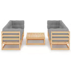 vidaXL Set divani da giardino legno naturale, grigio