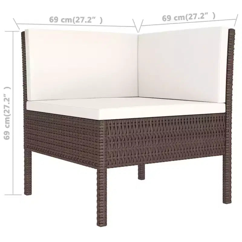 vidaXL Set Salotto da Giardino Marrone Rattan PE Medio Modulare