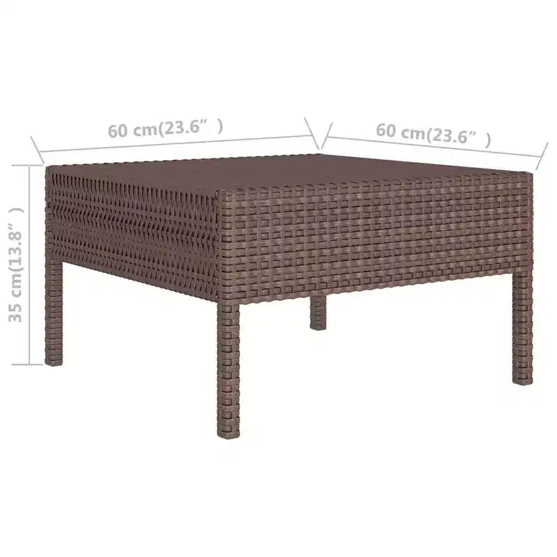 vidaXL Set Salotto da Giardino Marrone Rattan PE Medio Modulare