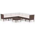vidaXL Garden Lounge Set Brown, Cream White