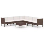 vidaXL Garden Lounge Set Brown, Cream White