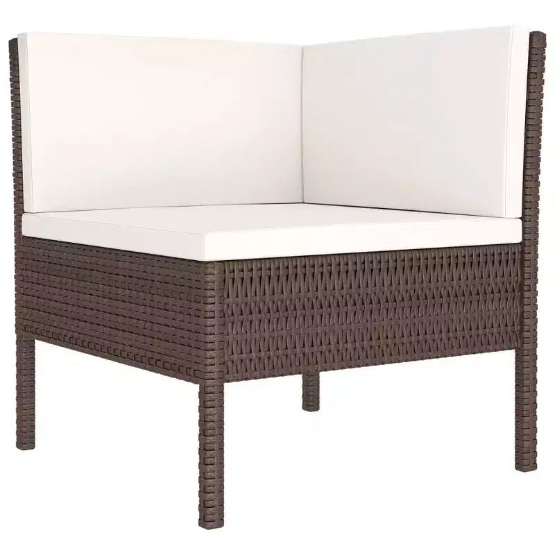 vidaXL Salon de jardin marron, blanc crème