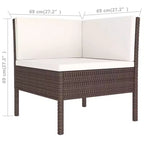 vidaXL Salon de jardin marron, blanc crème
