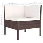 vidaXL Salon de jardin marron