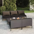 vidaXL Salon de jardin 6 pièces en acier enduit de poudre Gris foncé