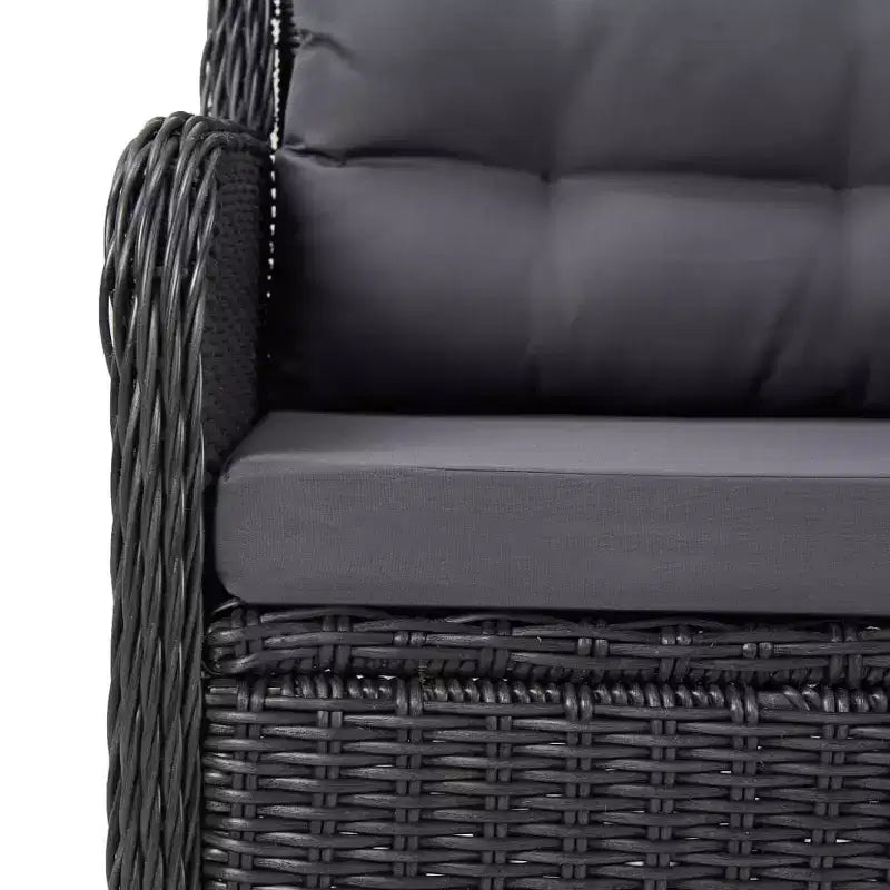 vidaXL Set da pranzo Nero, Grigio scuro