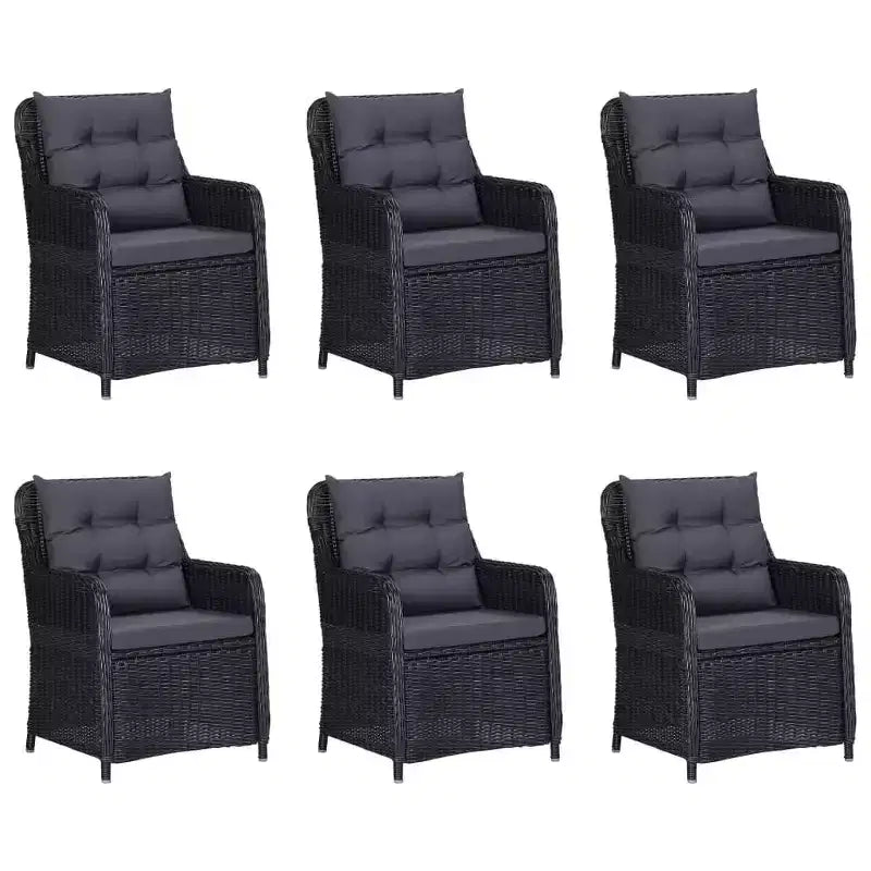 vidaXL Set da pranzo Nero, Grigio scuro