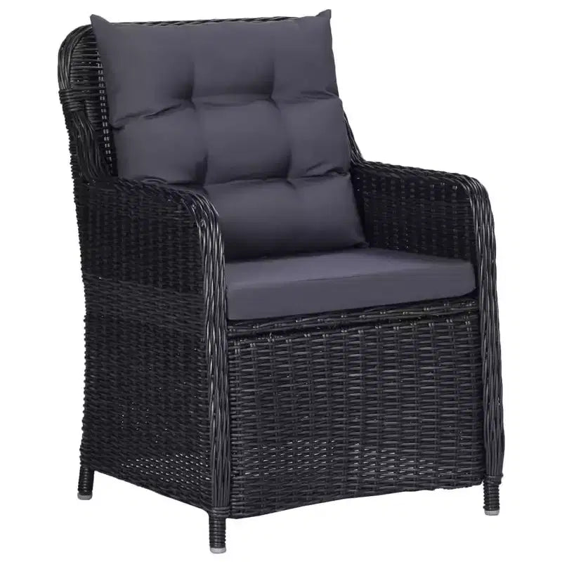 vidaXL Set da pranzo Nero, Grigio scuro