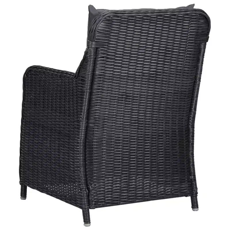 vidaXL Set da pranzo Nero, Grigio scuro