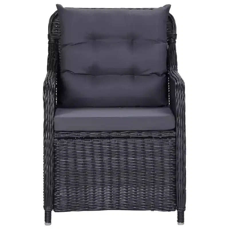 vidaXL Set da pranzo Nero, Grigio scuro