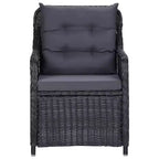 vidaXL Set da pranzo Nero, Grigio scuro