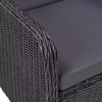 vidaXL Set da pranzo Nero, Grigio scuro