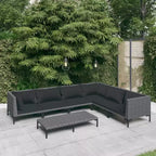 vidaXL Salotto da Giardino Grigio Scuro, Nero