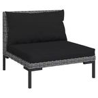 vidaXL Salotto da Giardino Grigio Scuro, Nero