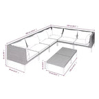 vidaXL Salotto da Giardino Grigio Scuro, Nero