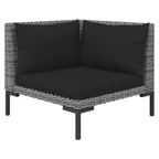vidaXL Salon de jardin gris foncé
