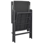 vidaXL Set da pranzo in polyrattan nero con schienale multiposizione