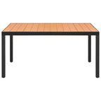 vidaXL Set da pranzo nero e marrone, in rattan PE, composito legno-plastica e alluminio, medie dimensioni