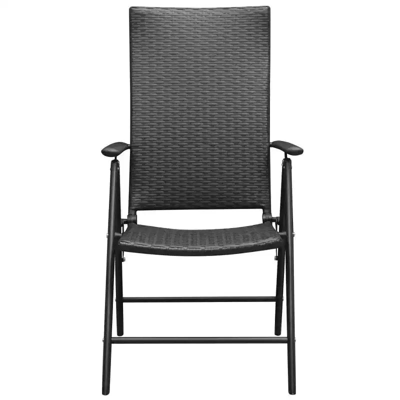 vidaXL Set da pranzo nero e marrone, in rattan PE, composito legno-plastica e alluminio, medie dimensioni