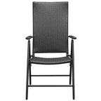 vidaXL Set da pranzo nero e marrone, in rattan PE, composito legno-plastica e alluminio, medie dimensioni