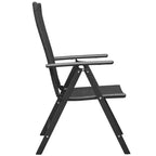 vidaXL Set da pranzo nero e marrone, in rattan PE, composito legno-plastica e alluminio, medie dimensioni