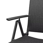 vidaXL Set da pranzo nero e marrone, in rattan PE, composito legno-plastica e alluminio, medie dimensioni