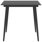 vidaXL Set de salle à manger Noir et Marron Résine tressée, WPC, Acier, Verre Standard