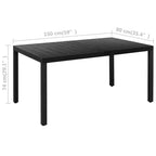 vidaXL Set da pranzo 7 pz nero e marrone in WPC, alluminio e rattan PE