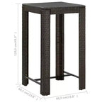 vidaXL Ensemble de bar de jardin en résine tressée marron, acier enduit de poudre Taille M