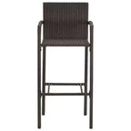 vidaXL Ensemble de bar de jardin en résine tressée marron, acier enduit de poudre Taille M